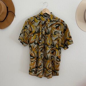 Howler Brothers Olive and Mustard Patterned Shirt